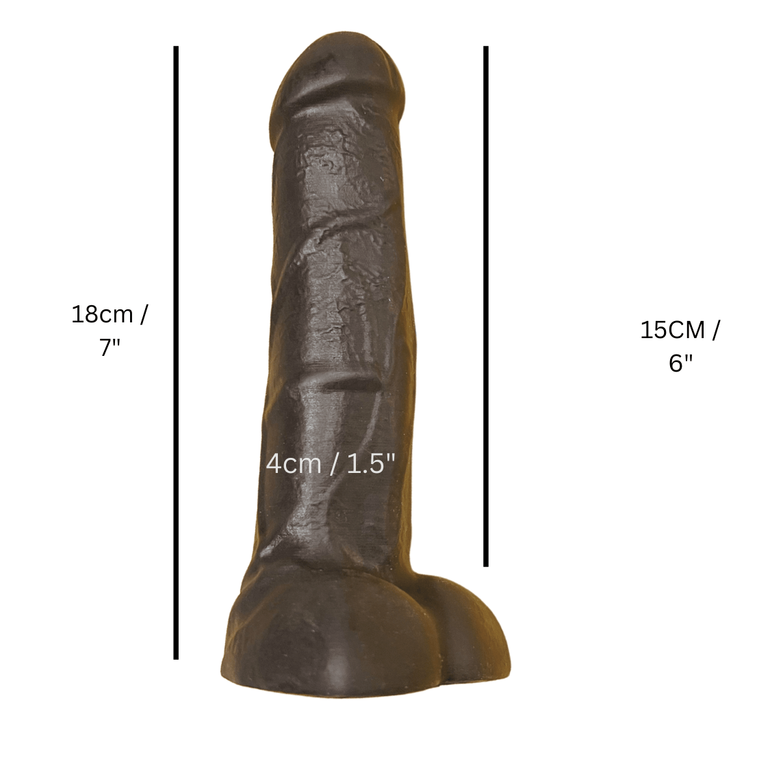 7" Vac - U - Lock Black Cock Dildo - Bondivibes