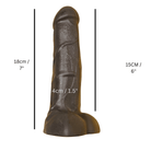 7" Vac - U - Lock Black Cock Dildo - Bondivibes