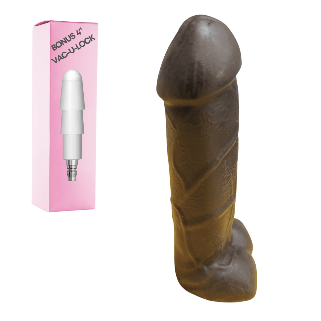 7" Vac - U - Lock Black Cock Dildo - Bondivibes