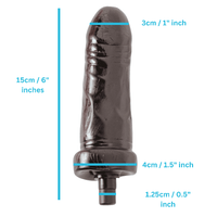 Thumbnail for Massage Gun Black Dildo Attachment 12.5mm Bondivibes