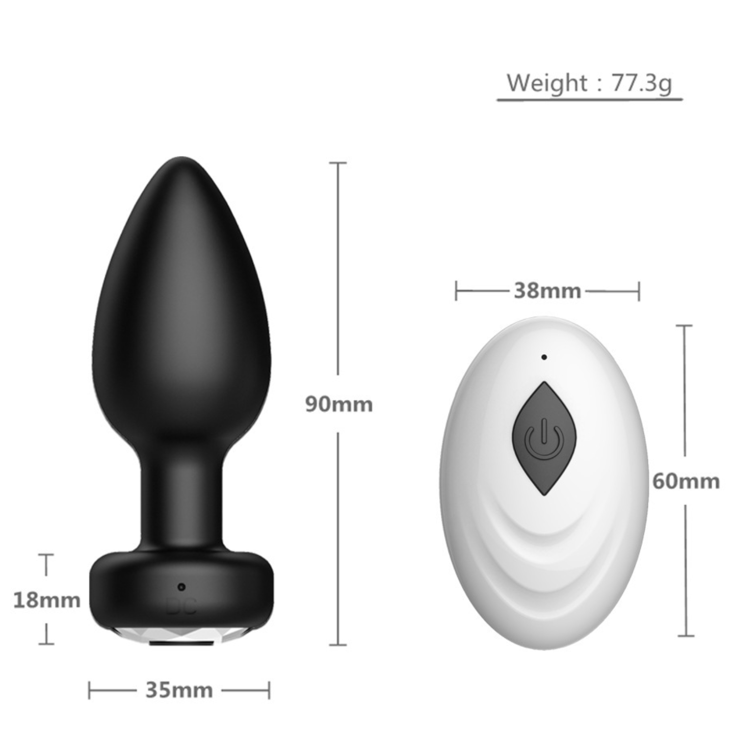Vibrating Butt Plug with Remote Control