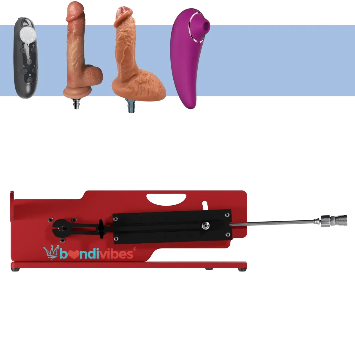 VORA 2 Sex Machine Red Dildo Pack - Bondivibes